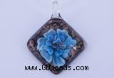 LP59 12*38*48mm diamond inner flower lampwork glass pendants