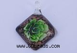 LP61 12*40*48mm diamond inner flower lampwork glass pendants