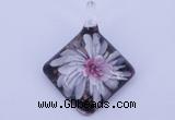 LP62 12*39*50mm diamond inner flower lampwork glass pendants