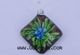 LP63 12*39*50mm diamond inner flower lampwork glass pendants