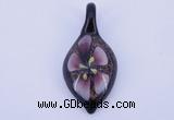 LP80 11*26*54mm leaf inner flower lampwork glass pendants