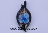 LP84 13*26*58mm leaf inner flower lampwork glass pendants