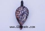 LP91 13*27*60mm leaf inner flower lampwork glass pendants