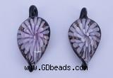 LP94 11*27*54mm leaf inner flower lampwork glass pendants