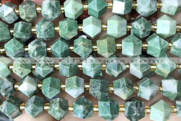 MIXE109 15 inches 10mm faceted Qinghai jade gemstone beads