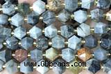 MIXE113 15 inches 10mm faceted eagle eye jasper gemstone beads