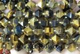 MIXE131 15 inches 10mm faceted tiger eye gemstone beads