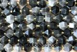 MIXE74 15 inches 10mm faceted black obsidian gemstone beads