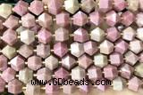 MIXE77 15 inches 10mm faceted pink wooden jasper beads