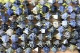 MIXE80 15 inches 10mm faceted dumortierite gemstone beads