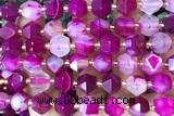 MIXE85 15 inches 10mm faceted banded agate gemstone beads