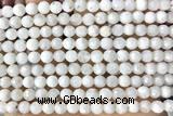 MOON20 14 inches 6mm faceted round white moonstone beads