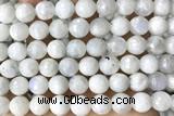 MOON22 14 inches 10mm faceted round white moonstone beads