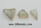 NGC1008 20*30mm – 30*35mm triangle druzy quartz connectors