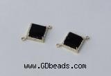 NGC1032 12*12mm diamond agate gemstone connectors wholesale