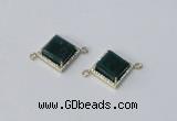 NGC1033 12*12mm diamond agate gemstone connectors wholesale