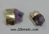 NGC1043 15*20mm – 25*30mm freeform amethyst connectors wholesale