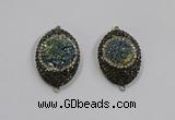 NGC1109 25*35mm oval druzy agate connectors wholesale