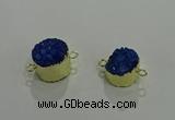 NGC1125 14mm - 15mm coin druzy agate connectors wholesale