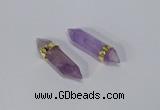 NGC1128 8*40mm - 10*35mm sticks amethyst connectors wholesale