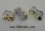 NGC113 35*45mm - 35*65mm freeform druzy agate connectors wholesale