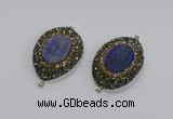 NGC1162 25*35mm freeform lapis lazuli gemstone connectors wholesale