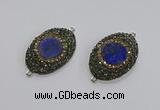 NGC1164 25*35mm oval lapis lazuli gemstone connectors wholesale