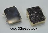 NGC120 30*40mm - 35*45mm rectangle druzy amethyst connectors