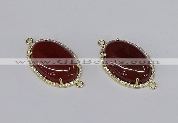 NGC1204 22*30mm oval agate gemstone connectors wholesale