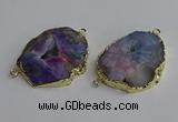 NGC1302 25*35mm - 35*45mm freeform druzy agate connectors