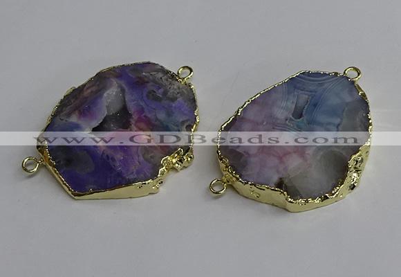 NGC1302 25*35mm - 35*45mm freeform druzy agate connectors