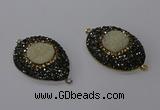 NGC1336 25*35mm oval & teardrop druzy agate gemstone connectors