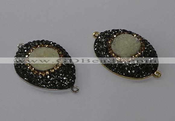 NGC1336 25*35mm oval & teardrop druzy agate gemstone connectors