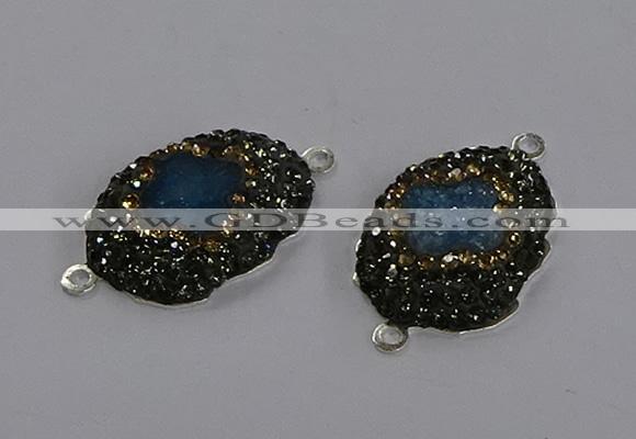 NGC1408 18*25mm freeform druzy agate connectors wholesale