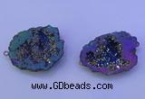 NGC1476 28*35mm - 40*45mm freeform plated druzy agate connectors