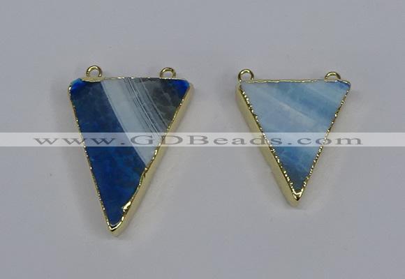 NGC1484 25*30mm - 28*35mm triangle agate gemstone connectors