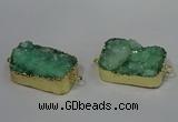 NGC1588 18*25mm - 18*28mm rectangle druzy quartz connectors wholesale