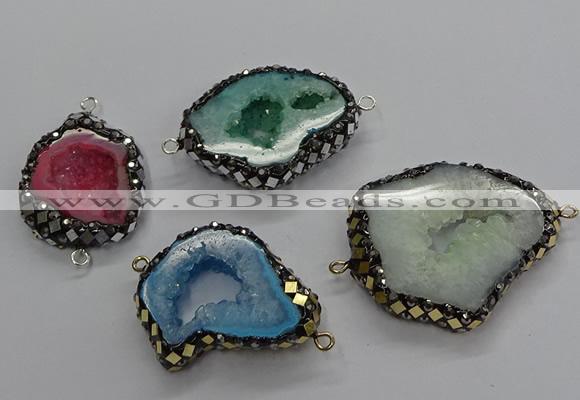 NGC1729 20*30mm - 30*40mm freeform druzy agate connectors