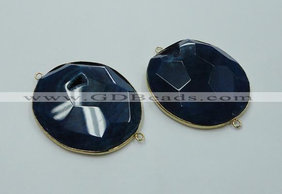 NGC182 35*45mm - 40*50mm freeform druzy agate connectors