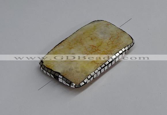 NGC1880 30*40mm - 30*45mm rectangle agate gemstone connectors