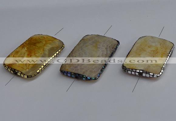 NGC1883 30*40mm - 30*45mm rectangle agate gemstone connectors