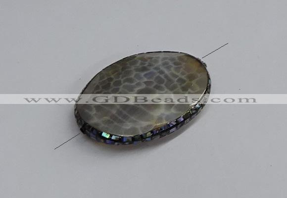 NGC1887 30*40mm - 30*45mm oval agate gemstone connectors