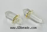 NGC266 15*45mm - 18*50mm faceted nuggets white crystal connectors