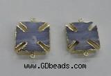 NGC275 26*26mm - 28*28mm blue lace agate gemstone connectors