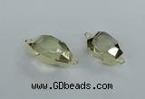 NGC338 15*20mm - 18*25mm faceted nuggets yellow quartz connectors