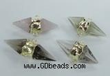 NGC349 18*30mm - 15*45mm faceted bicone mixed quartz connectors