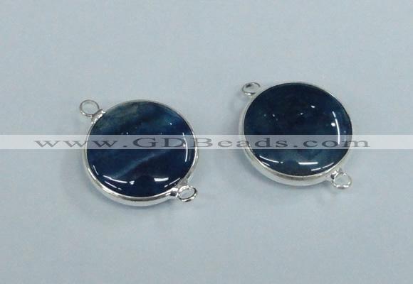 NGC387 18mm flat round agate gemstone connectors wholesale