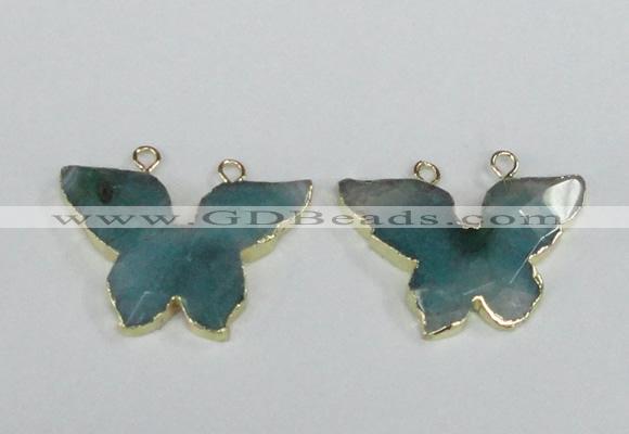 NGC410 30*40mm butterfly agate gemstone connectors wholesale