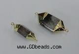 NGC414 10*25mm - 15*35mm faceted nuggets green phantom quartz connectors