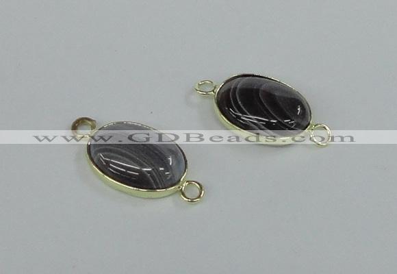 NGC458 12*16mm oval Botswana agate gemstone connectors wholesale